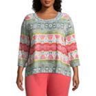 Alfred Dunner Parrot Cay Ikat Biadere Tee - Plus