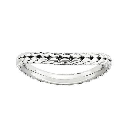Personally Stackable Sterling Silver Woven Wave Ring