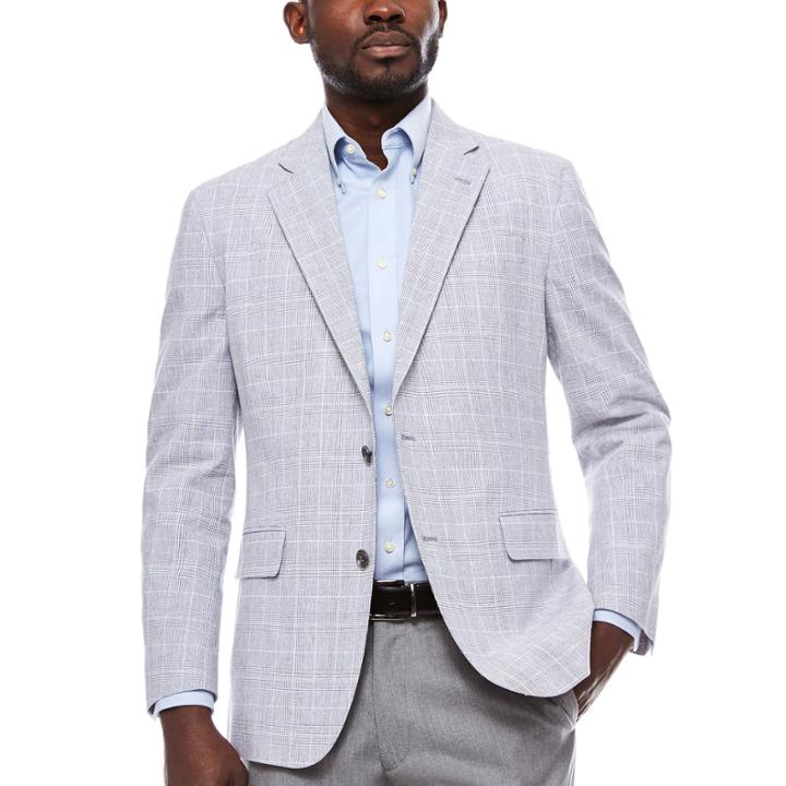 Stafford Linen Cotton Charcoal Sport Coat-slim