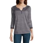 Sjb Active 3/4 Sleeve V Neck T-shirt-womens