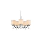 Evette 5-light Chandelier In Chrome With Opal Glass
