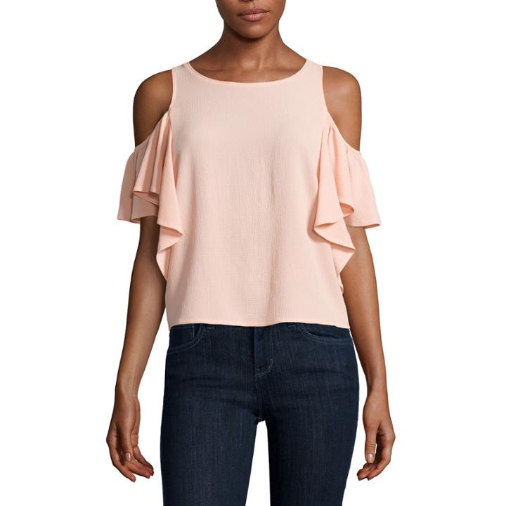 Belle + Sky Mix Media Flutter Top