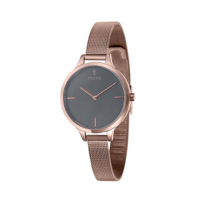 Fjord Mesh Band Womens Rose Goldtone Expansion Watch-fj-6027-66