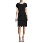 Alyx Cap-sleeve Peplum Sheath Dress With Belt