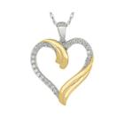 1/5 Ct. T.w. Diamond 10k Two-tone Gold Heart Pendant Necklace