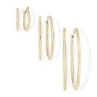 Sensitive Ears Gold-tone 3-pr. Graduated Hoop Earring Set