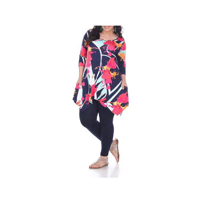 White Mark Kinsley Tunic Top Plus