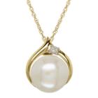 Certified Sofia&trade; Cultured Freshwater Pearl & Diamond-accent Pendant Necklace