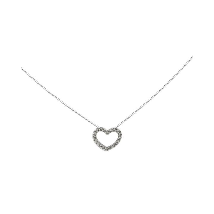 Diamond Accent 14k White Gold Heart Pendant Necklace