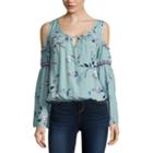 Arizona Bell Sleeve Cold Shoulder Top- Juniors