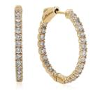 1 Ct. T.w. Genuine White Diamond 14k Gold 21.4mm Hoop Earrings