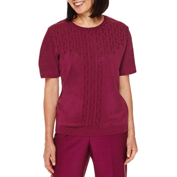 Alfred Dunner Veneto Valley Short-sleeve Sweater Shell