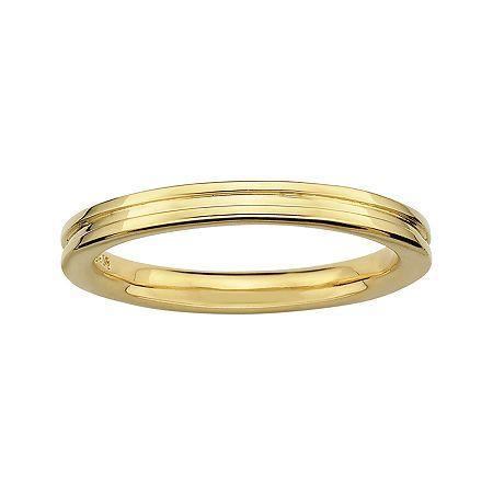 Personally Stackable 18k Yellow Gold Over Sterling Silver Step-down Ring