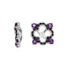 Genuine Black Sapphire And Amethyst Sterling Silver Earring Jackets