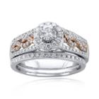 Modern Bride 1 Ct. T.w. Certified Diamond 14k Two-tone Gold Infinity Bridal Ring Set
