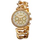 Akribos Xxiv Womens Gold Tone Strap Watch-a-640yg