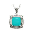 Simulated Turquoise Square Pebble Pendant