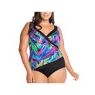 Robby Len By Longitude Abstract One Piece Swimsuit Plus