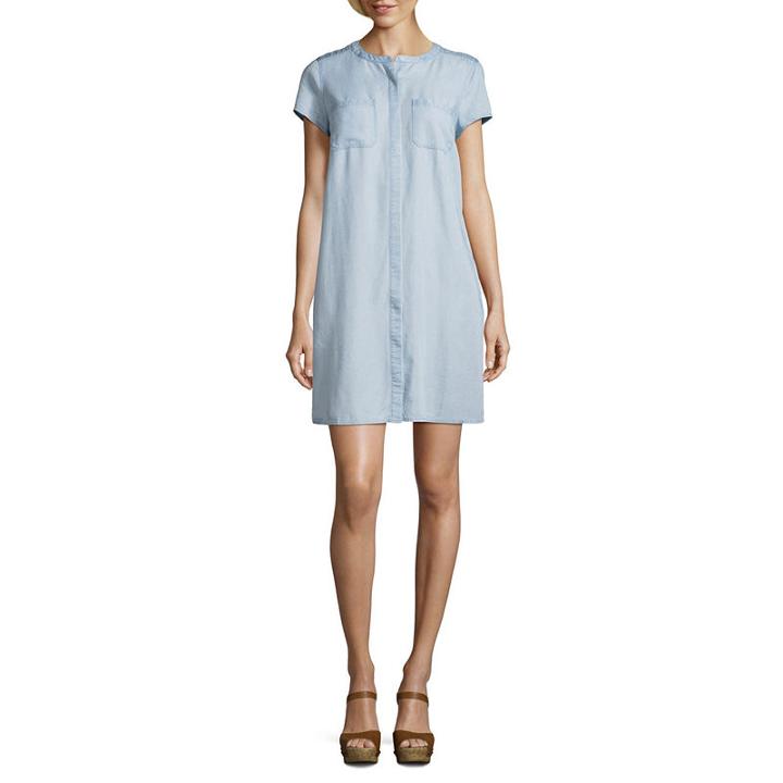 Liz Claiborne Short Sleeve Chambray Shirt Dress