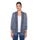 Lark Lane Must Haves 3/4 Sleeve Scoop Neck Open Front Cardigan