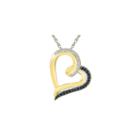 1/6 Ct. T.w. White And Color Enhanced Black Diamond 10k Yellow Gold Heart Pendant Necklace