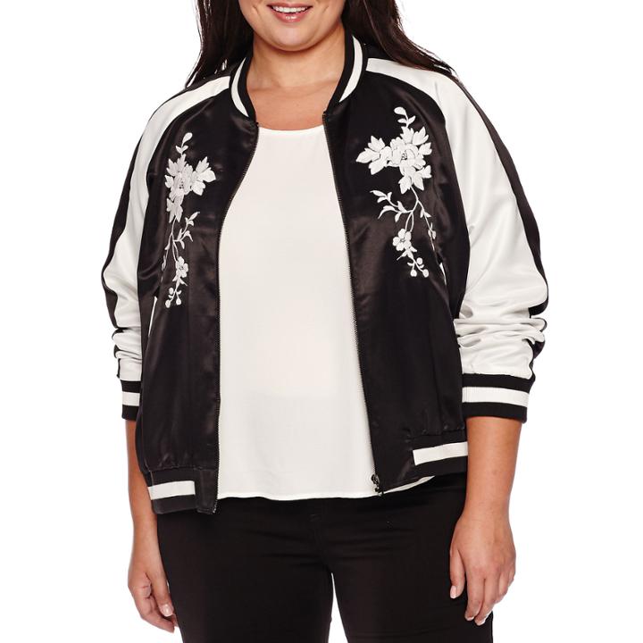 Belle + Sky&trade; Embroidered Bomber Jacket