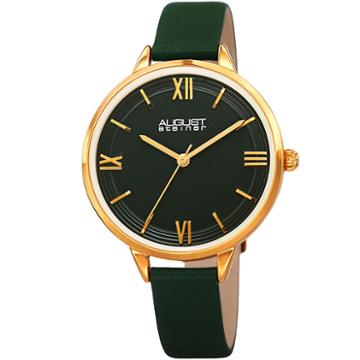 August Steiner Womens Green Strap Watch-as-8263gn