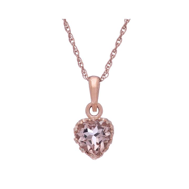 Simulated Morganite 14k Gold Over Silver Pendant Necklace