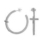 Sparkle Allure&trade; Cubic Zirconia Cross Hoop Earrings