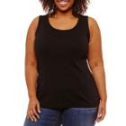 St. John's Bay Sleeveless 1x1 Rib Tank-plus