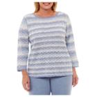 Alfred Dunner Silver Belles 3/4 Sleeve Textured Pullover Sweater-plus