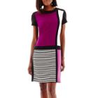 Be By Chetta B Cap-sleeve Colorblock Sheath Dress