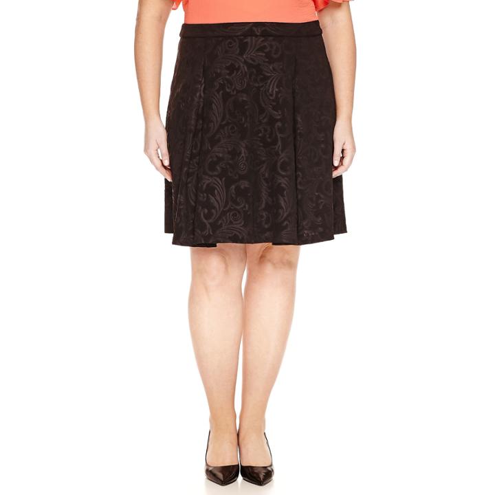 Worthington Embossed A-line Skirt - Plus