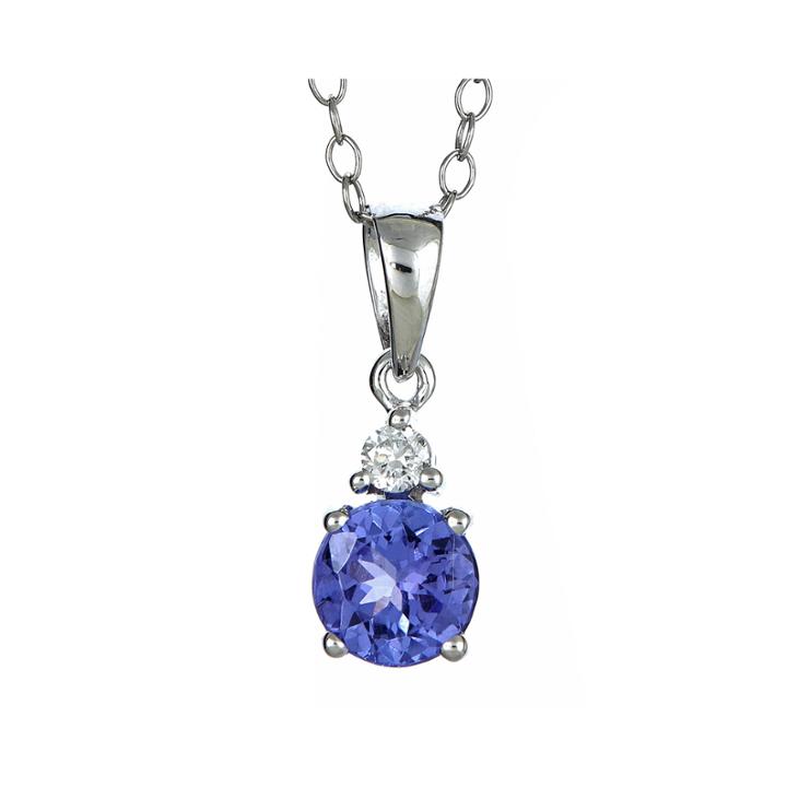 Limited Quantities Genuine Tanzanite And Diamond-accent Pendant Necklace