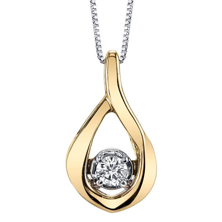 Sirena Womens 1/7 Ct. T.w. Genuine White Diamond Pendant Necklace