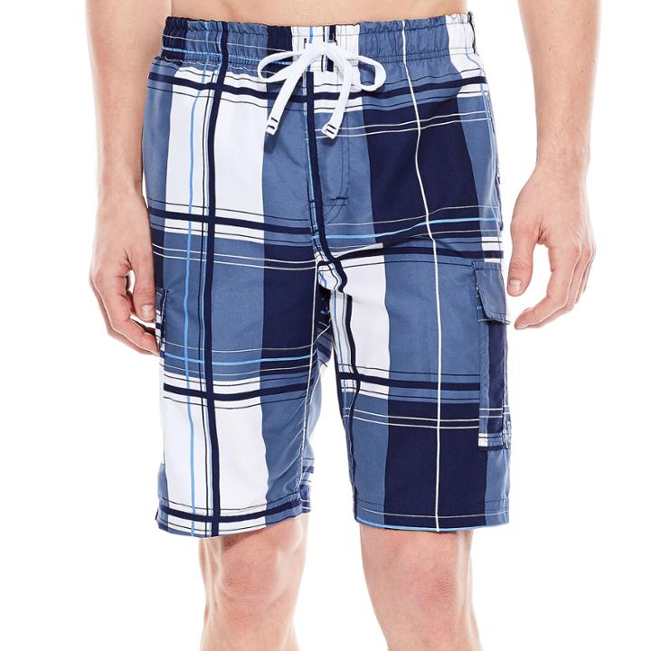 U.s. Polo Assn. Block Plaid Cargo Swim Shorts