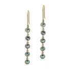 Genuine Blue Topaz 14k Gold Over Silver Round Drop Earrings