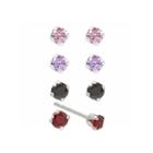 Sterling Silver Multi Color Cubic Zirconia Earring Sets