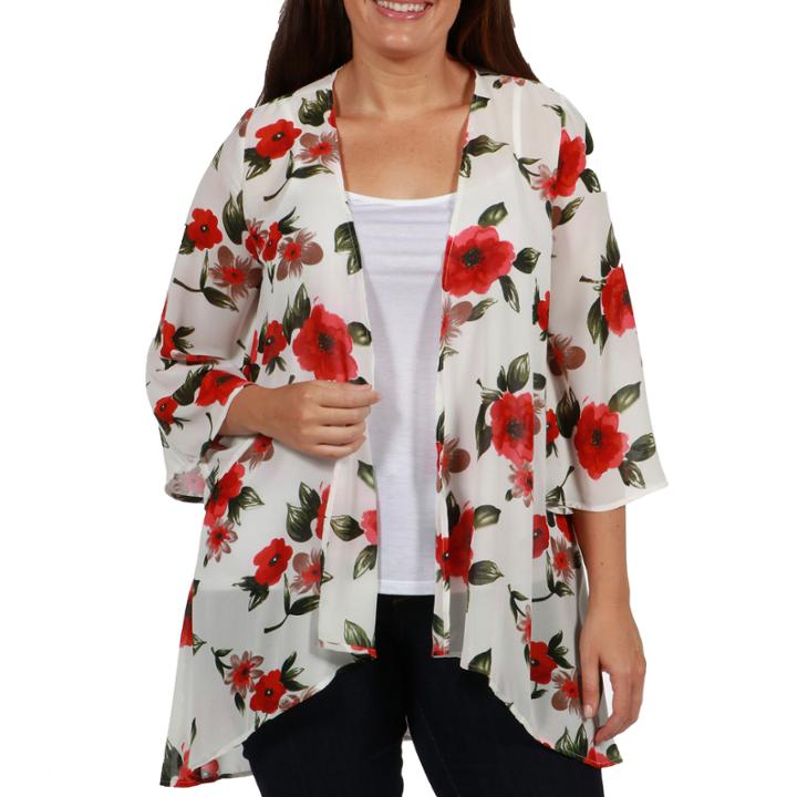24/7 Comfort Apparel Summer Cardigan Shrug - Plus