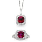 Lab-created Ruby & White Sapphire Sterling Silver 2-pc. Boxed Jewelry Set