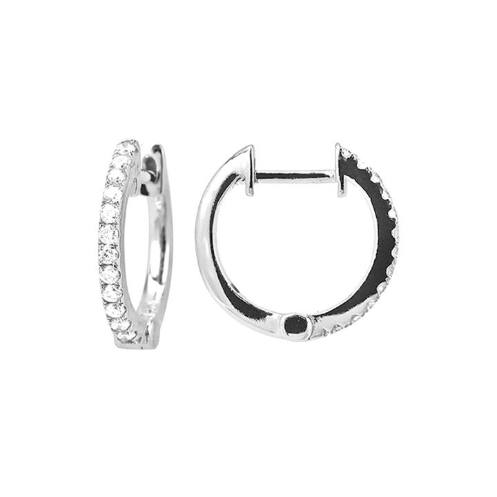 Limited Quantities 1/7 Ct. T.w. Diamond 14k White Gold Hoop Earrings