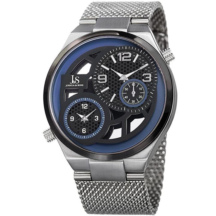 Joshua & Sons Mens Silver Tone Strap Watch-j-111ssbu