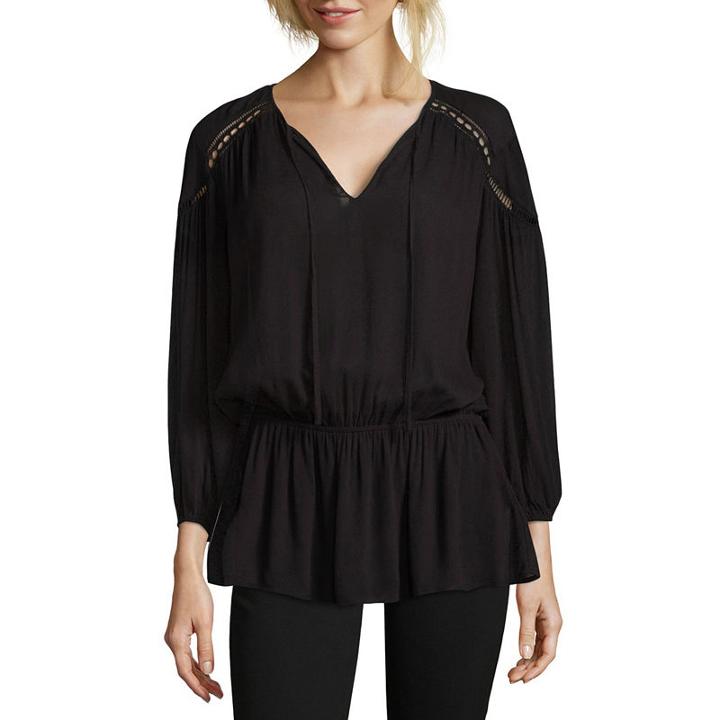 Ana 3/4 Sleeve Peasant Top- Talls