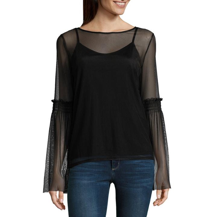 Belle + Sky Long Sleeve Mesh Top