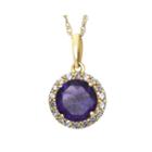 Genuine Amethyst And Lab-created White Sapphire Halo Pendant Necklace