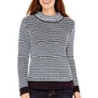 Liz Claiborne Long-sleeve Mockneck Textured Sweater