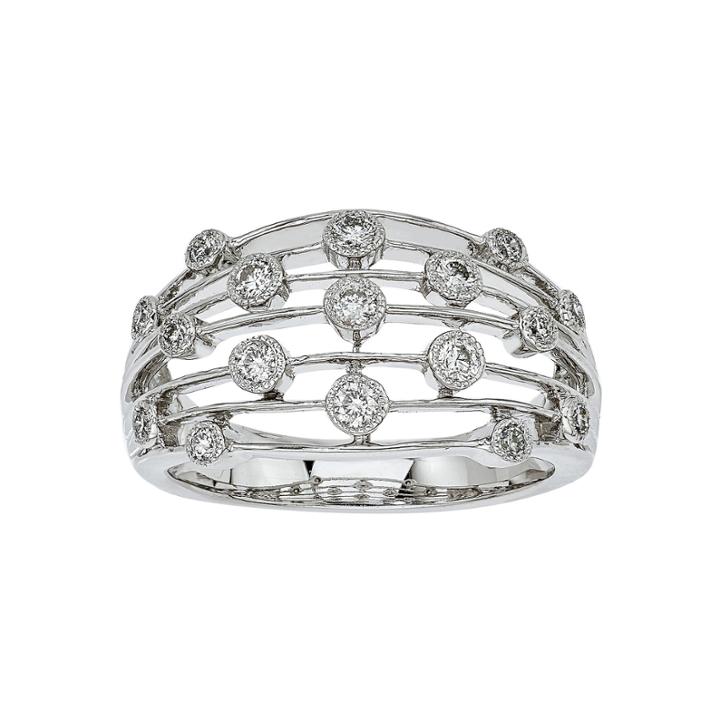 Womens 3/8 Ct. T.w. Genuine White Diamond 14k Gold Cocktail Ring