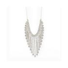 Vieste Silver-tone Crystal Fringe Necklace