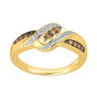 1/4 Ct. T.w. White & Champagne Diamond 14k Gold Over Sterling Silver Ring