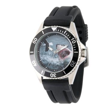 Discovery Expedition Mens Black Rubber Shark Watch
